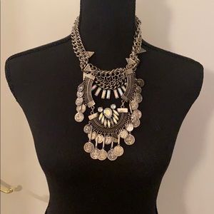 Free People Silver Gypsy Coin Necklace